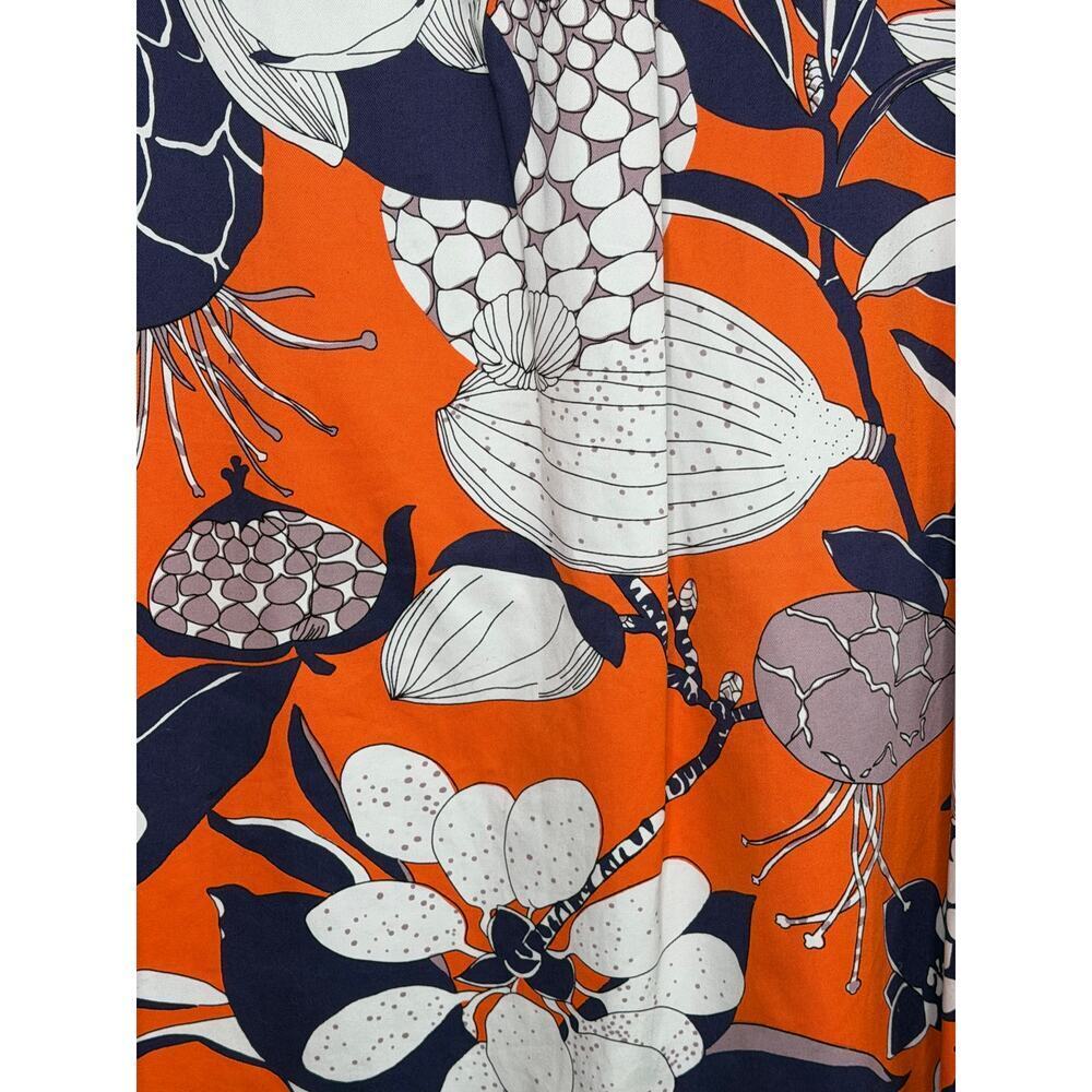 J. Crew Floral Long Sleeve Button Front Shirt Jacket White Orange Women's Size 6 - Picture 9 of 11